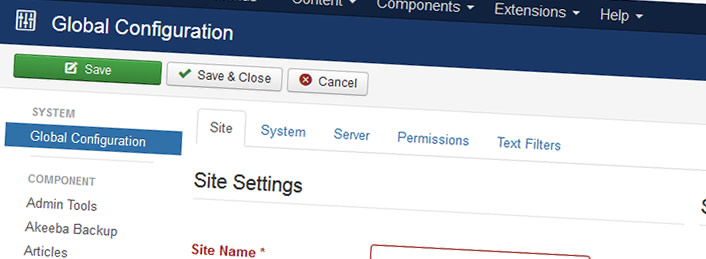 Joomla third party website